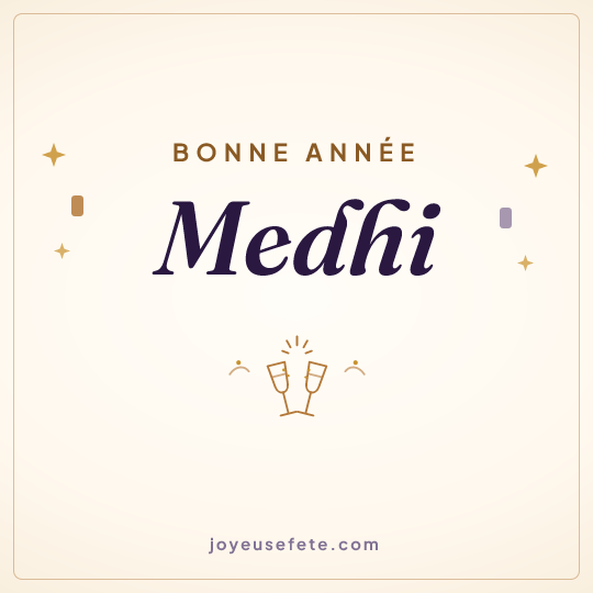 Image carrée « Bonne année Medhi » pour WhatsApp