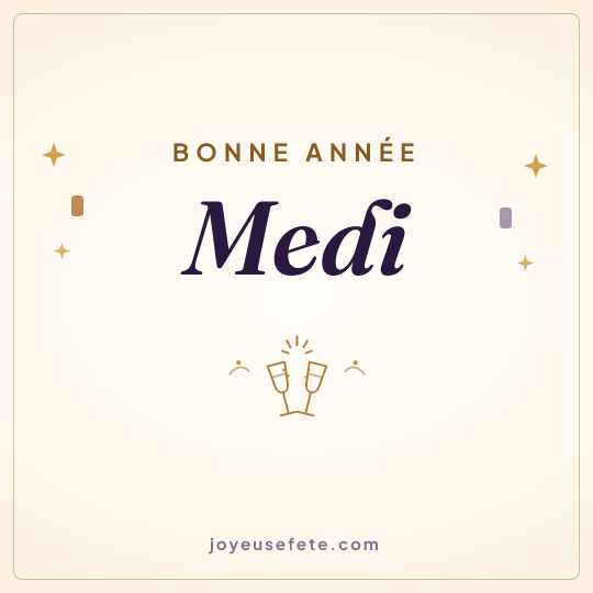 Image carrée « Bonne année Medi » pour WhatsApp