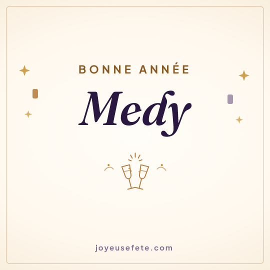 Image carrée « Bonne année Medy » pour WhatsApp