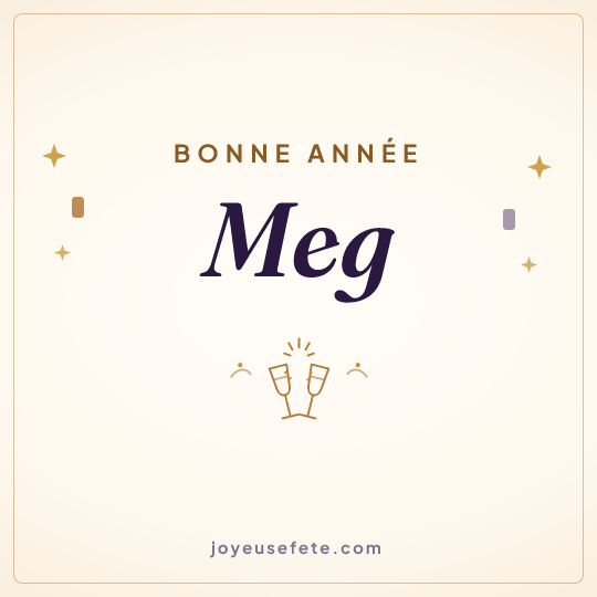 Image carrée « Bonne année Meg » pour WhatsApp