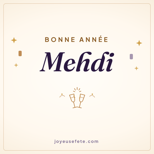 Image carrée « Bonne année Mehdi » pour WhatsApp