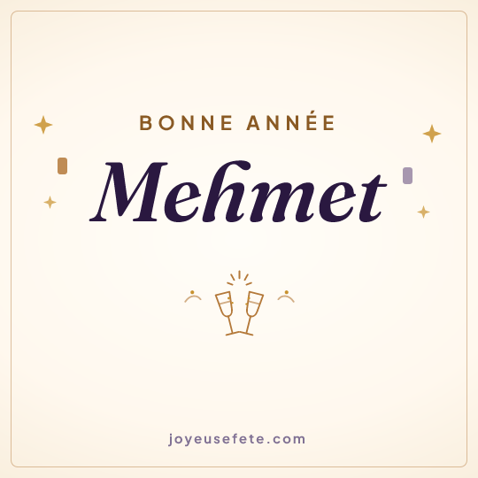 Image carrée « Bonne année Mehmet » pour WhatsApp