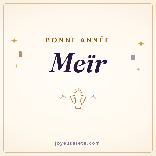Image carrée « Bonne année Meïr » pour WhatsApp