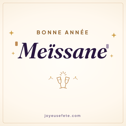Image carrée « Bonne année Meïssane » pour WhatsApp