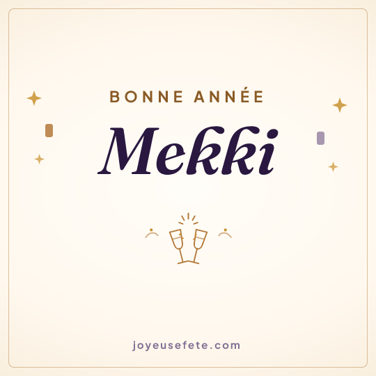 Image carrée « Bonne année Mekki » pour WhatsApp