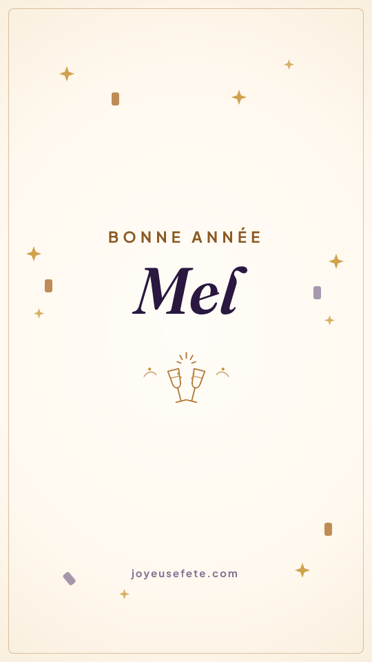 Image « Bonne année Mel » au format story