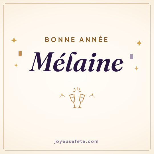 Image carrée « Bonne année Mélaine » pour WhatsApp