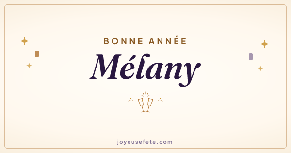 Image « Bonne année Mélany » au format large