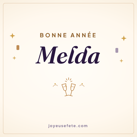Image carrée « Bonne année Melda » pour WhatsApp