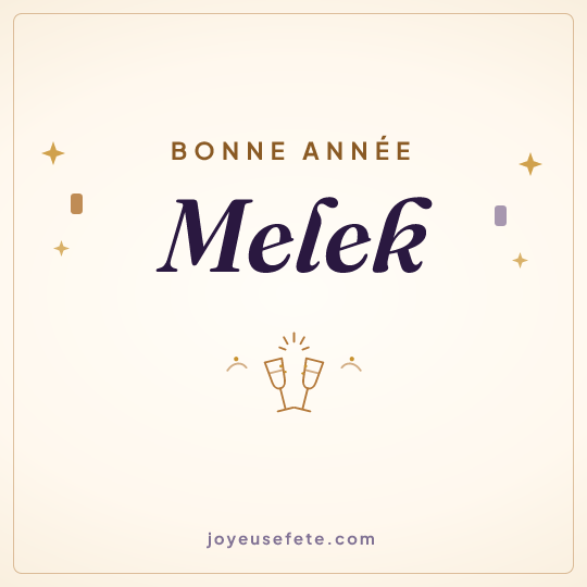 Image carrée « Bonne année Melek » pour WhatsApp