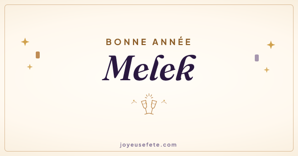 Image « Bonne année Melek » au format large