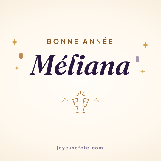 Image carrée « Bonne année Méliana » pour WhatsApp