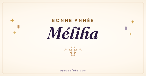 Image « Bonne année Méliha » au format large