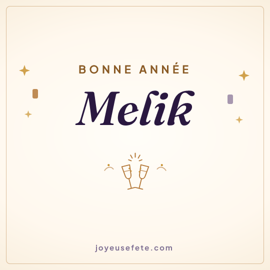 Image carrée « Bonne année Melik » pour WhatsApp