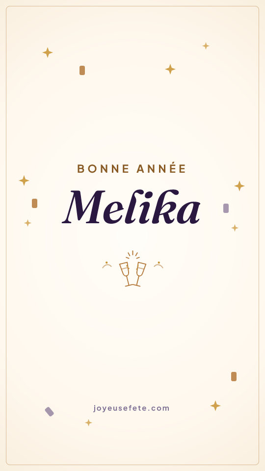 Image « Bonne année Melika » au format story