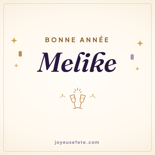 Image carrée « Bonne année Melike » pour WhatsApp