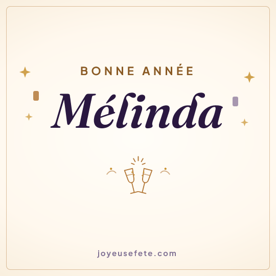 Image carrée « Bonne année Mélinda » pour WhatsApp