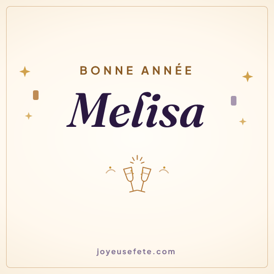 Image carrée « Bonne année Melisa » pour WhatsApp