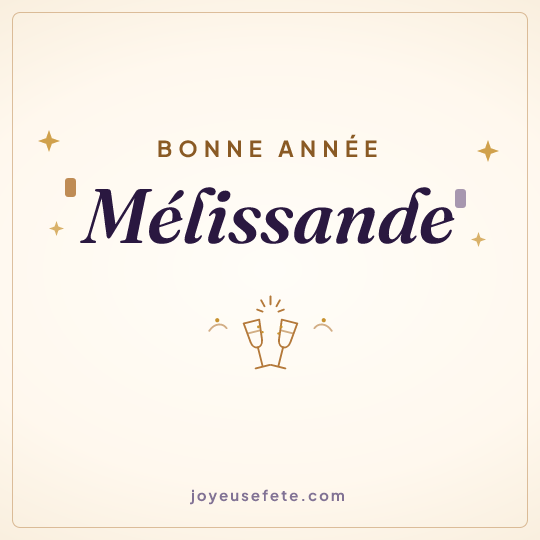 Image carrée « Bonne année Mélissande » pour WhatsApp