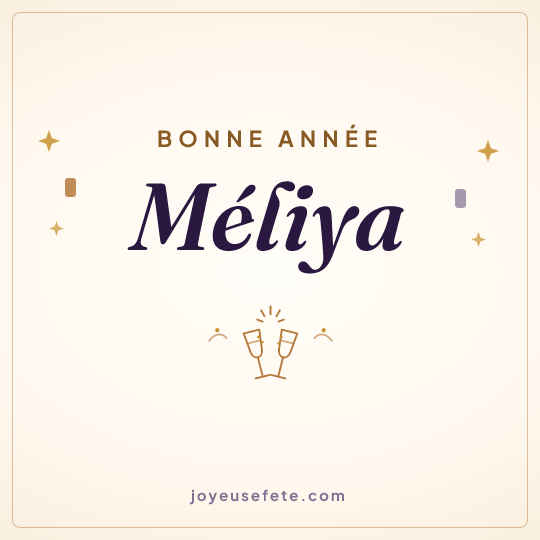 Image carrée « Bonne année Méliya » pour WhatsApp