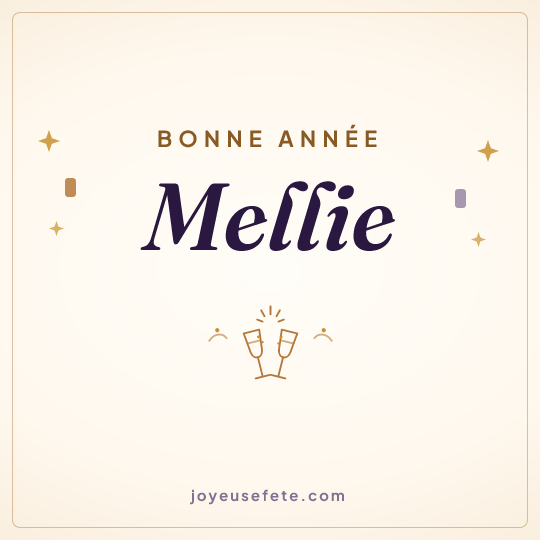 Image carrée « Bonne année Mellie » pour WhatsApp
