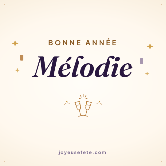Image carrée « Bonne année Mélodie » pour WhatsApp