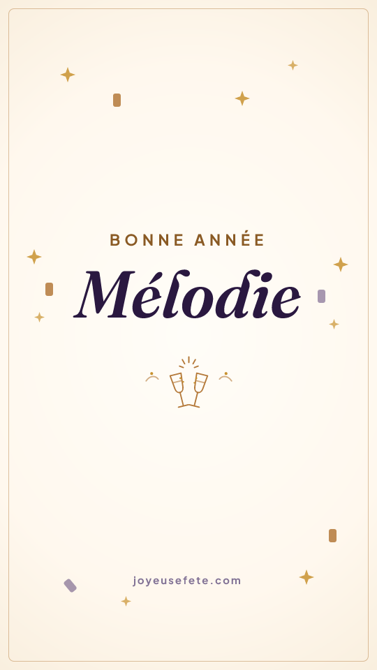Image « Bonne année Mélodie » au format story