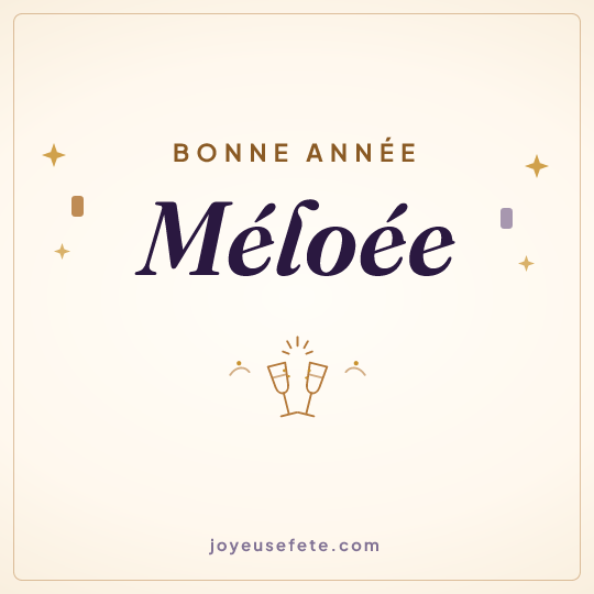 Image carrée « Bonne année Méloée » pour WhatsApp