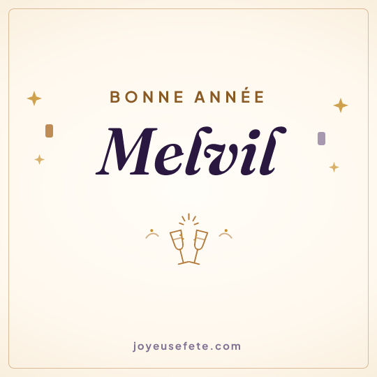 Image carrée « Bonne année Melvil » pour WhatsApp