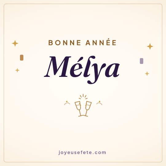 Image carrée « Bonne année Mélya » pour WhatsApp