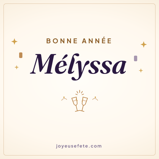Image carrée « Bonne année Mélyssa » pour WhatsApp