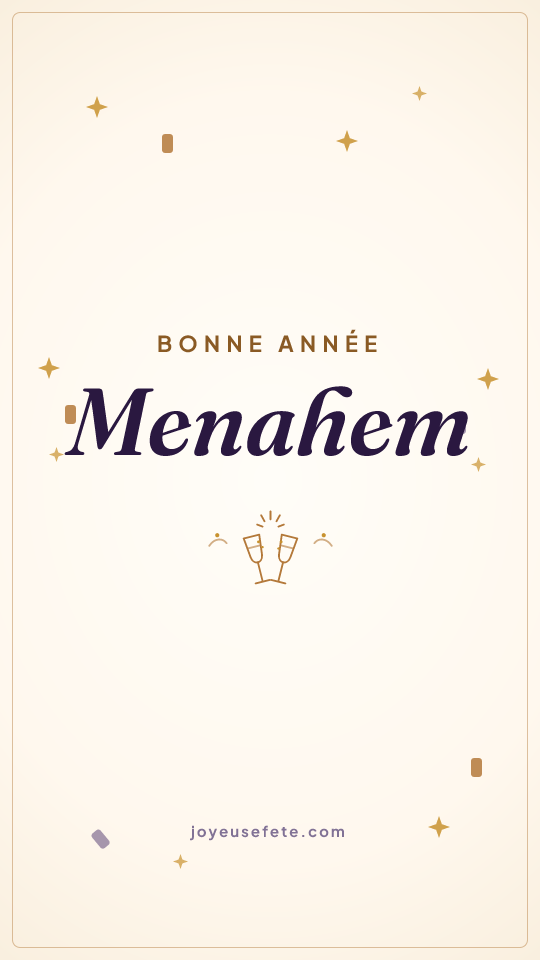 Image « Bonne année Menahem » au format story