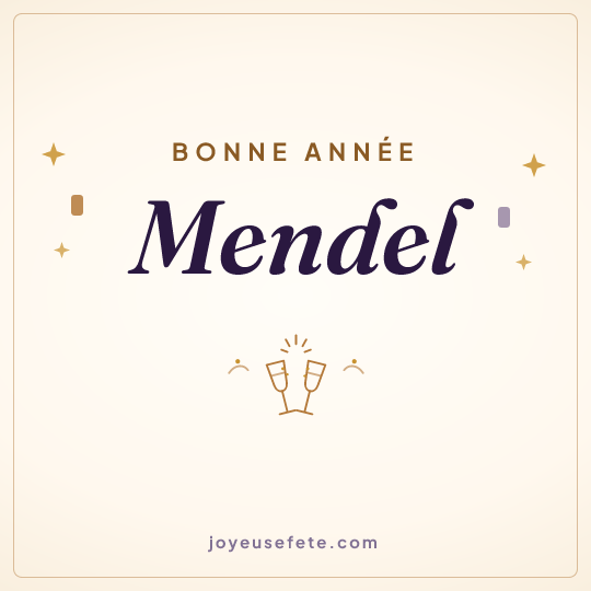 Image carrée « Bonne année Mendel » pour WhatsApp