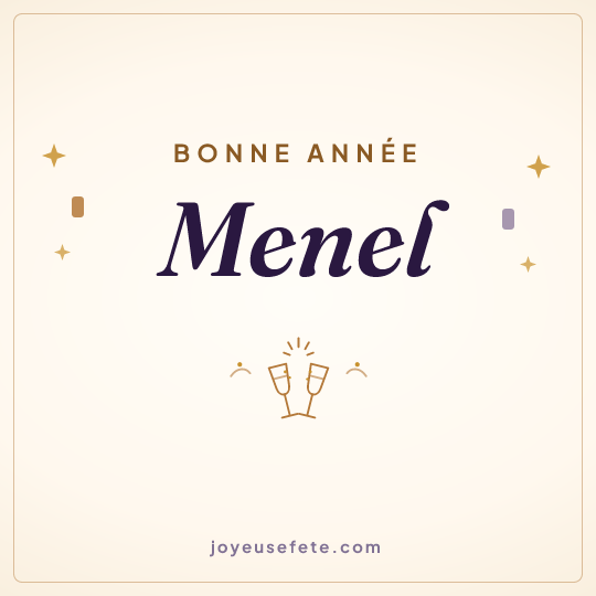 Image carrée « Bonne année Menel » pour WhatsApp