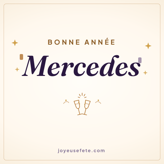 Image carrée « Bonne année Mercedes » pour WhatsApp