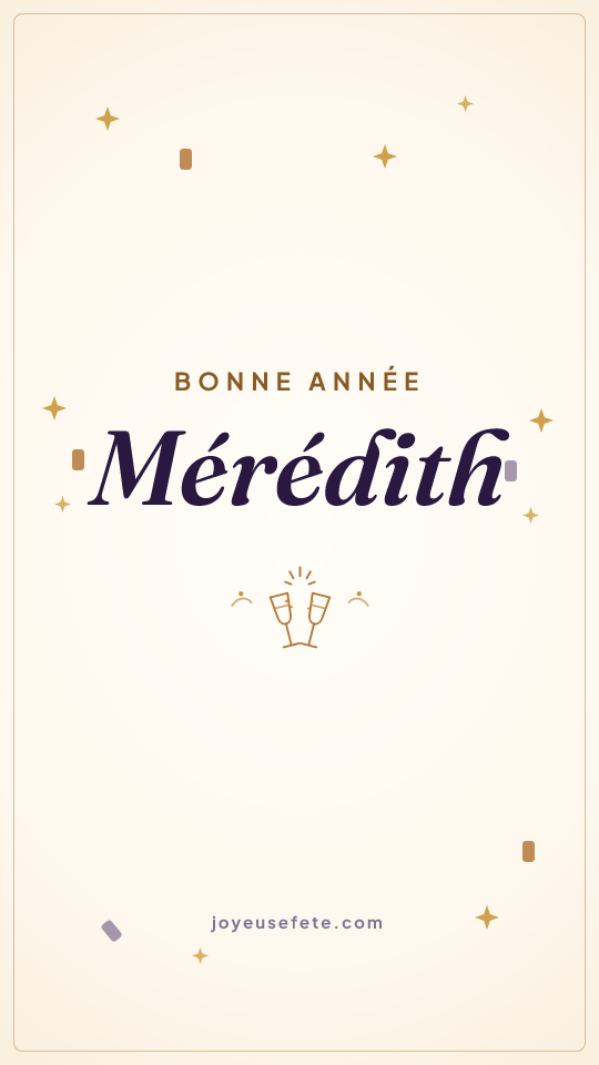 Image « Bonne année Mérédith » au format story