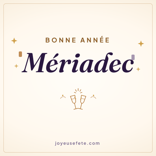 Image carrée « Bonne année Mériadec » pour WhatsApp