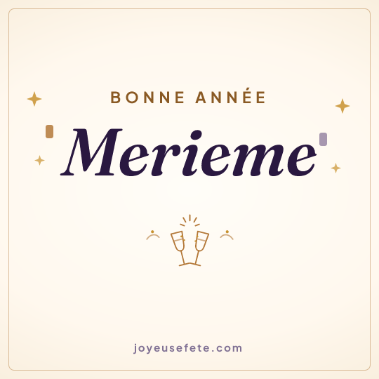 Image carrée « Bonne année Merieme » pour WhatsApp