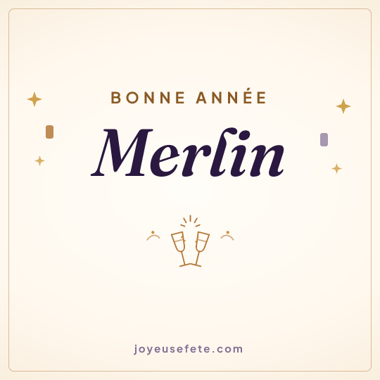 Image carrée « Bonne année Merlin » pour WhatsApp