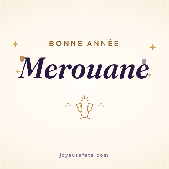 Image carrée « Bonne année Merouane » pour WhatsApp