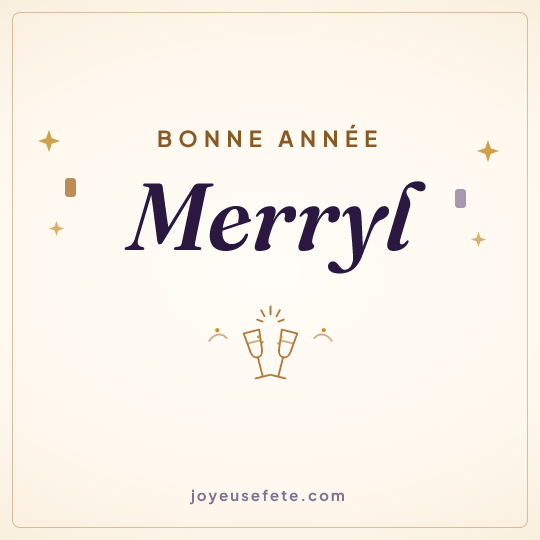 Image carrée « Bonne année Merryl » pour WhatsApp