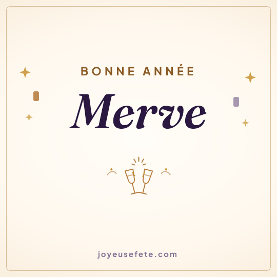 Image carrée « Bonne année Merve » pour WhatsApp