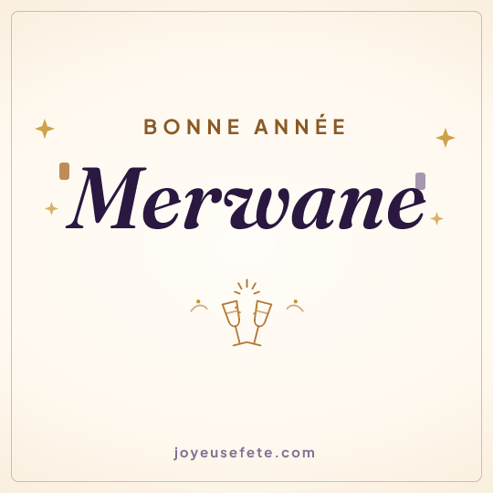 Image carrée « Bonne année Merwane » pour WhatsApp