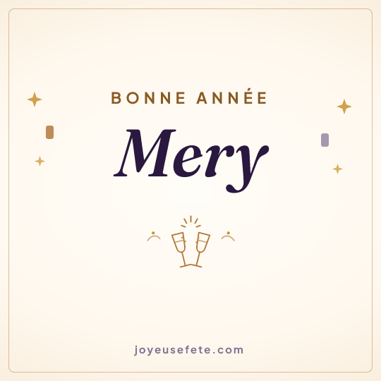 Image carrée « Bonne année Mery » pour WhatsApp