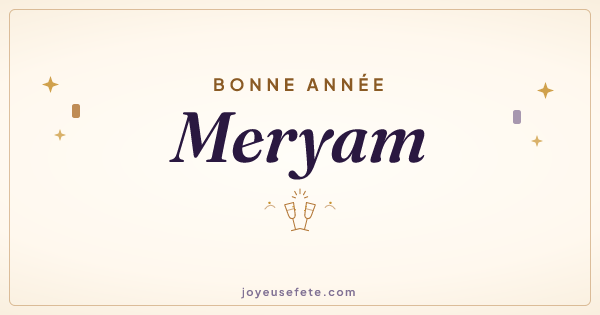 Image « Bonne année Meryam » au format large