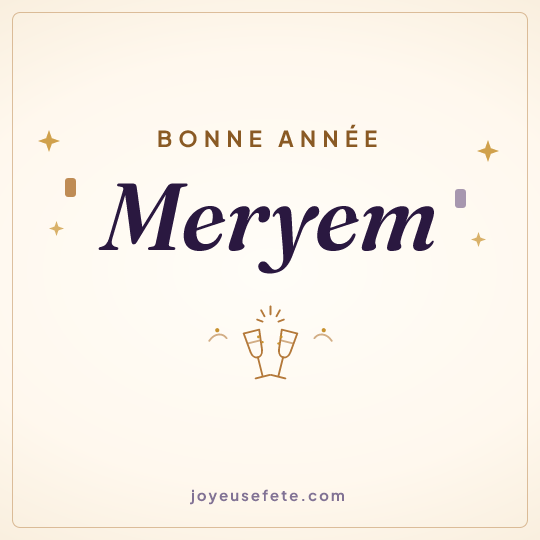 Image carrée « Bonne année Meryem » pour WhatsApp