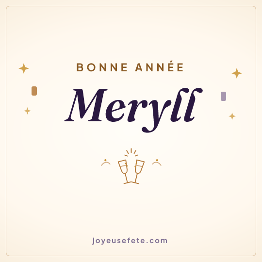 Image carrée « Bonne année Meryll » pour WhatsApp