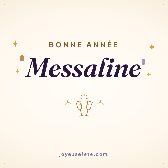 Image carrée « Bonne année Messaline » pour WhatsApp