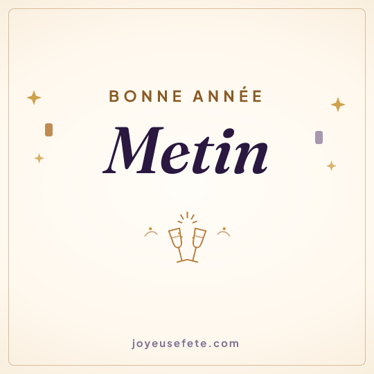 Image carrée « Bonne année Metin » pour WhatsApp