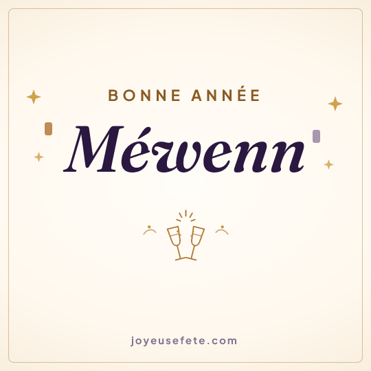 Image carrée « Bonne année Méwenn » pour WhatsApp